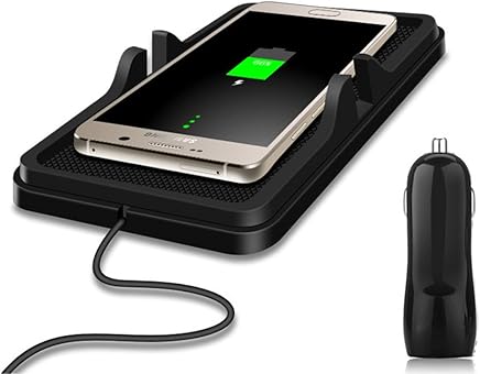 Cargador de coche inal?mbrico Mat 2 en 1 salpicadero Alfombrillas QI de carga r?pida antideslizante silicona Pad soporte de tel?fono para iPhone X/iPhone 8/8 Plus, Samsung Galaxy S9/S8/S7e (negro) Cargador de coche inal?mbrico Mat 2 en 1 salpicadero Alfombrillas QI de carga r?pida antideslizante silicona Pad soporte de tel?fono para iPhone X/iPhone 8/8 Plus, Samsung Galaxy S9/S8/S7e (negro)