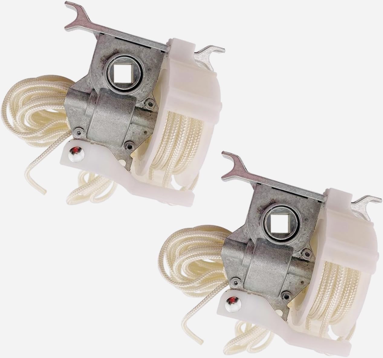 Amazing Drapery Hardware Pre-Corded high Profile Cord tilt ontrol / Geared for Square Rod(2, White)