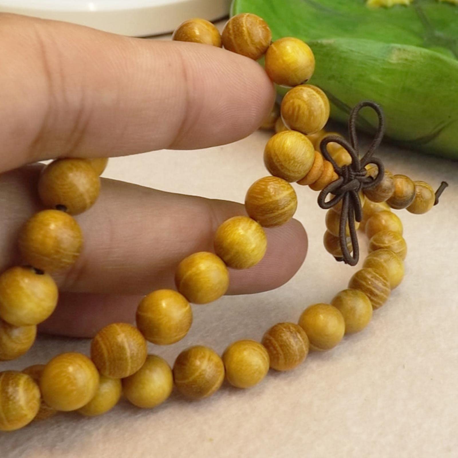 Stück Buddhismus Vintage Natur verblasst nicht Gold Ebenholz Perlen elastisches Armband Modeschmuck für Männer-Perlen 8 mm