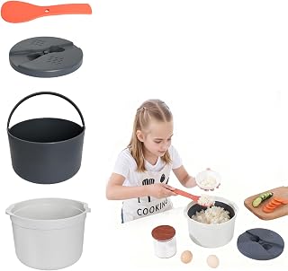 2L Microwave Rice Cooker High Temperature Vegetables Steamer Microwave Steamer Set with Rice Scoop Lid Measure Cup Strainer and Steamer Jug for Home Office