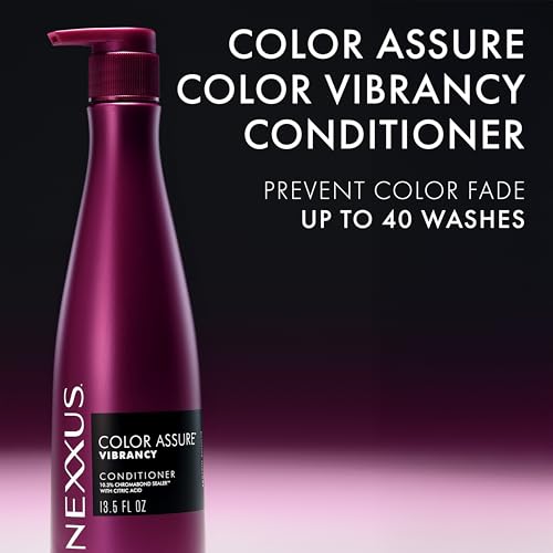 Image of Nexxus COLOR ASSURE Conditioner for Vibrancy for Color Treated Hair Powered by CHROMABOND SEALER with Citric Acid 13.5 oz