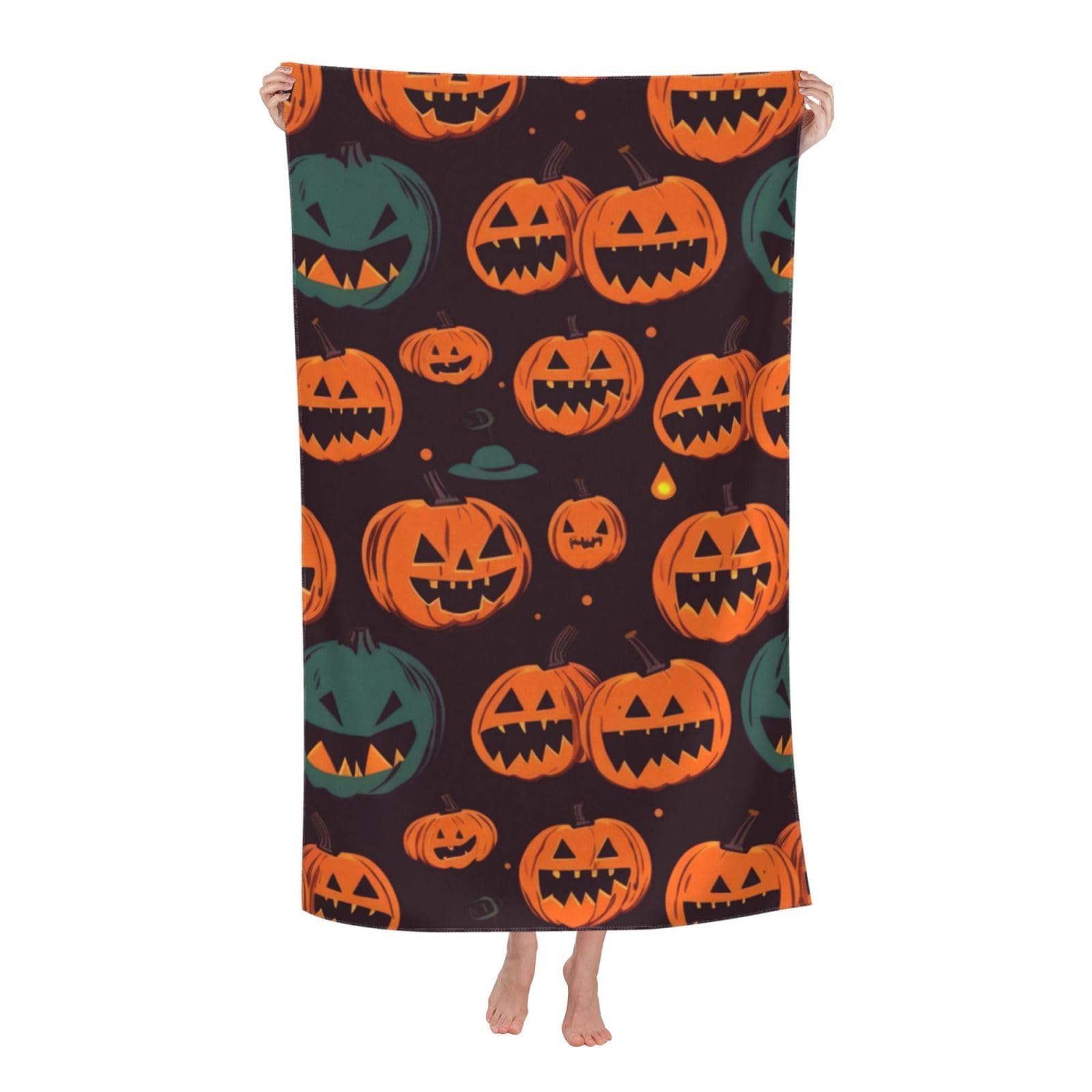 LSRCPD Beach Towels Happy Halloween Pumpkins Swim Bath Swimming Pool For Men Women 80X130Cm