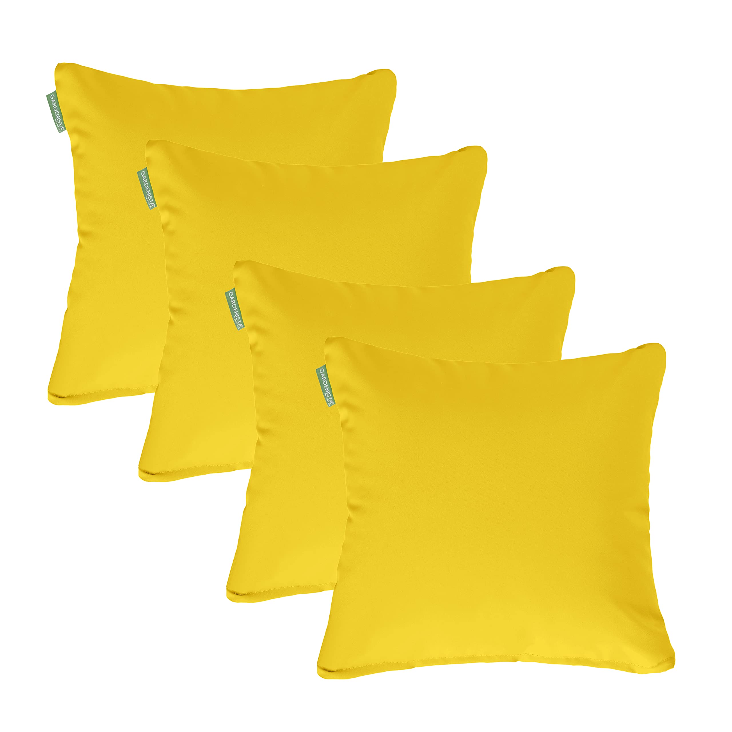 Gardenista 18" Garden Scatter Cushion | Outdoor Water Resistant Garden Furniture Pillow | Soft and Comfy Patio Furniture Cushions | Throw Pillows for Sofa, Couch, Balcony - 4 Pack (Yellow) — image 1