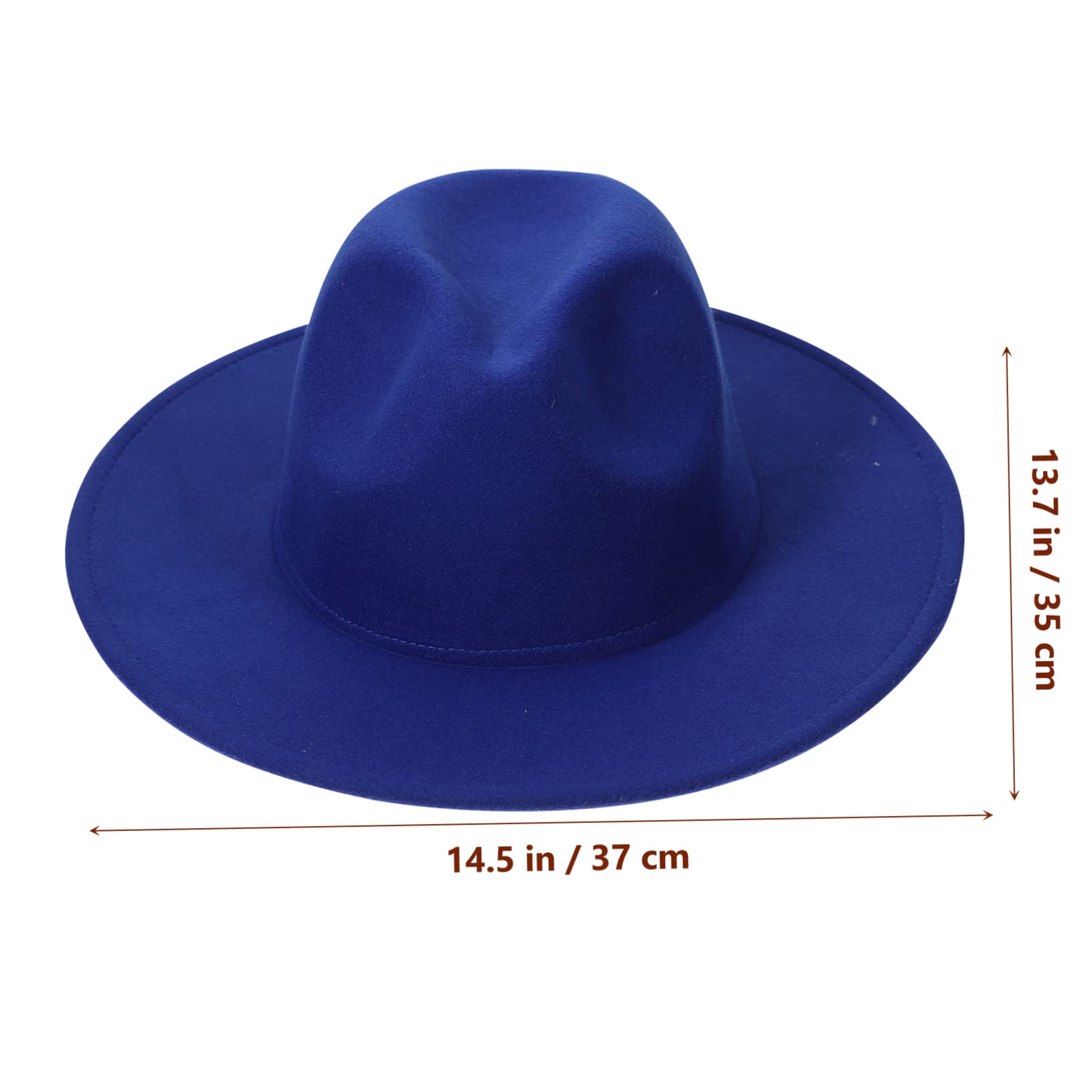Healeved Classic Fedora Jazz Hat Wide Brim Fedora Cap Men's Fashion Hat Elegant Party Accessory Blue