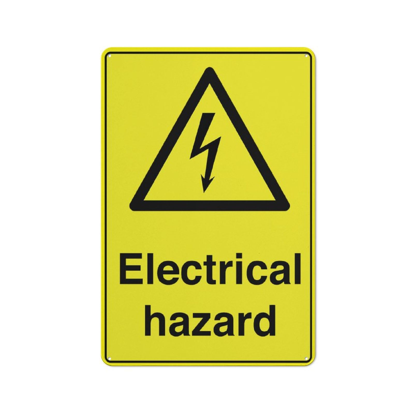 Caution Electrical Hazard Sign 12X8 Inches Metal Aluminum Signs, Weather Resistant, Weatherproof, Indoor Or Outdoor