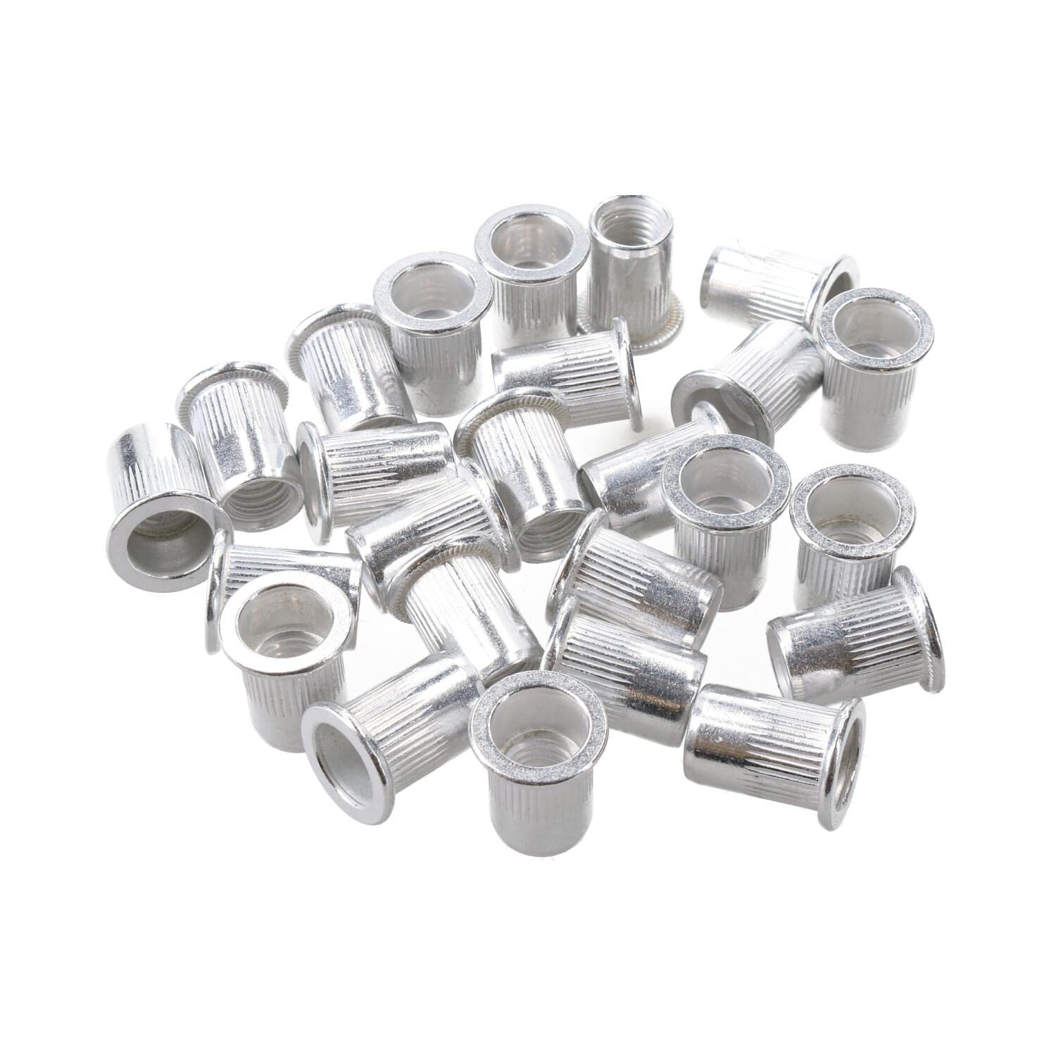 Ab Tools Silver M8 8Mm Alu Nut Serts Riveting Nuts Rivet Threaded Inserts Blindnut Rivnut 25Pc