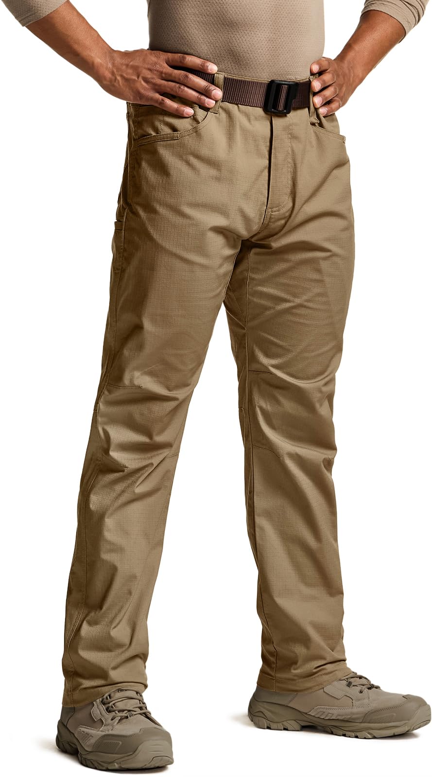 CQR Men's Flex Stretch Tactical Pants, Water Resistant Ripstop Cargo Pants, Lightweight EDC Outdoor Work Hiking Pants — view 26