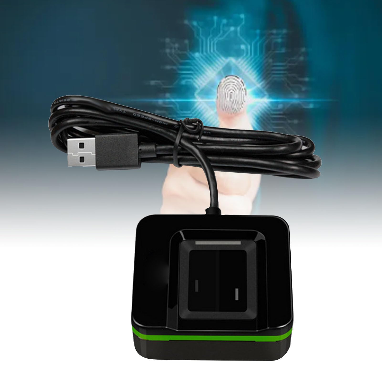 Lector Biométrico de Huellas Dactilares, Colector de Escáner de Huellas Dactilares USB con Cable de 5,9 Pies para Computadora PC, Reconocimiento de bajo Error, Fácil (ZKLIVE20R)