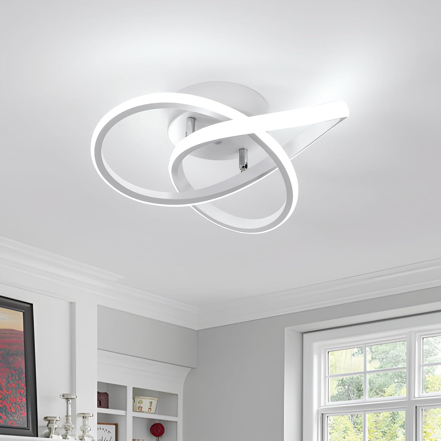 Comely Plafoniere a LED, Lampada da Soffitto Moderna 30W 3300LM, Plafoniera LED Design Fiore Lampadario Acrilico Bianca per Soggiorno Cucina Camera da Letto Corridoio, Luce Bianca 6500K