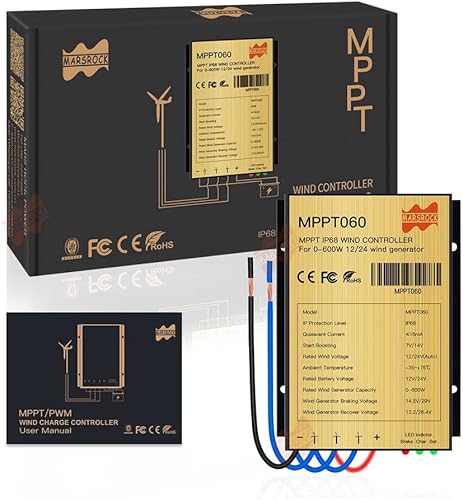 Miniatura 8 de Mars Rock 30A 48V Max 800W Winmill Entrada MPPT Mini controlador de carga de viento IP68 impermeable regular trabajable para batería de gel de plomo