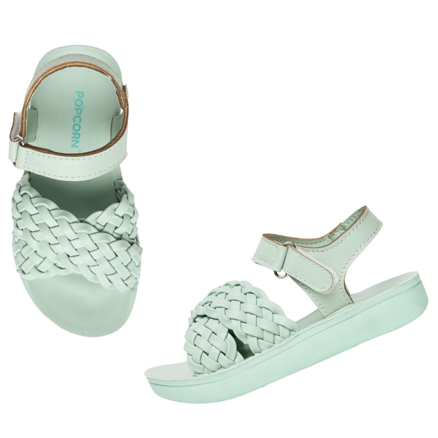 POPCORN Girls Fashion Green Sandals | Lightweight with Cushioned Support, Durable Construction, Ideal for Stylish and Comfortable Wear | 1 UK (B0D3M2VQWC) Amazon Price History, Amazon Price Tracker