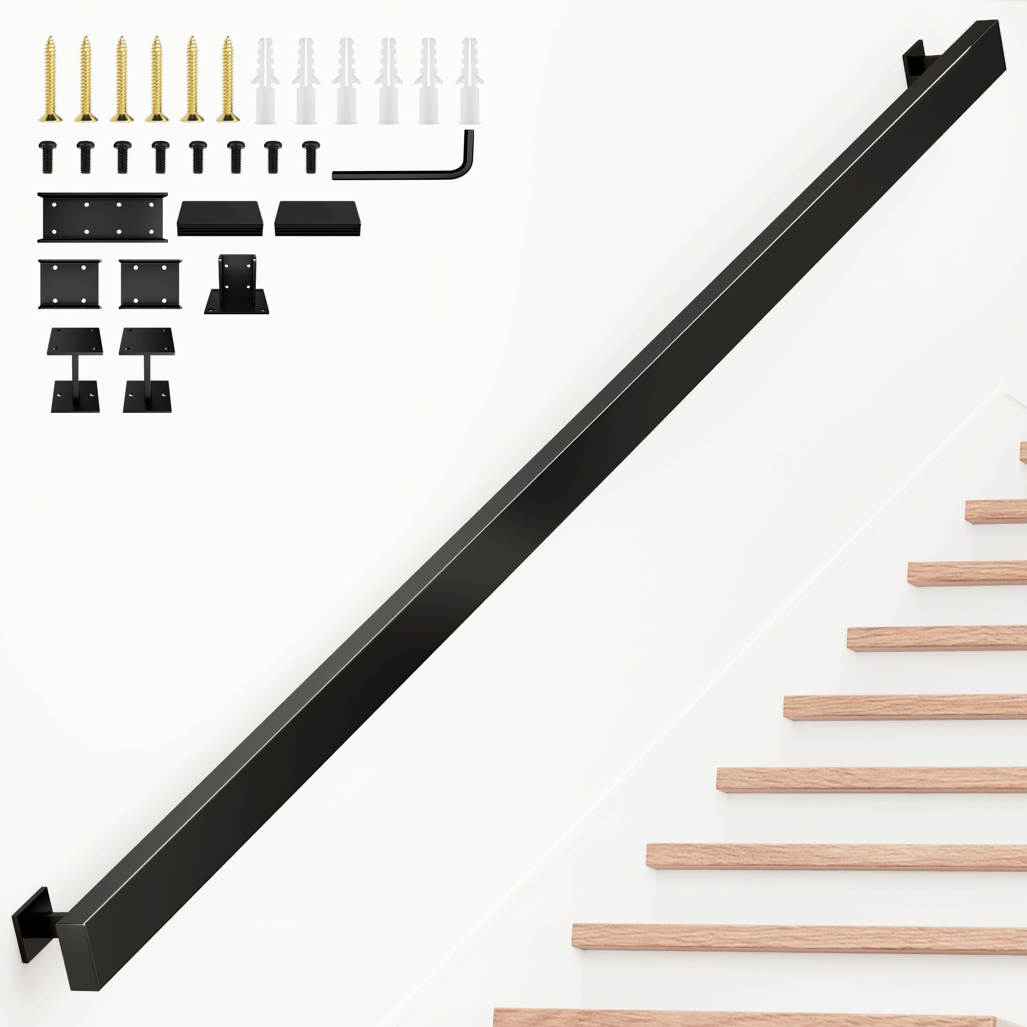 280cm(110.2IN) Handlauf Treppengeländer Innen,Wandmontage
