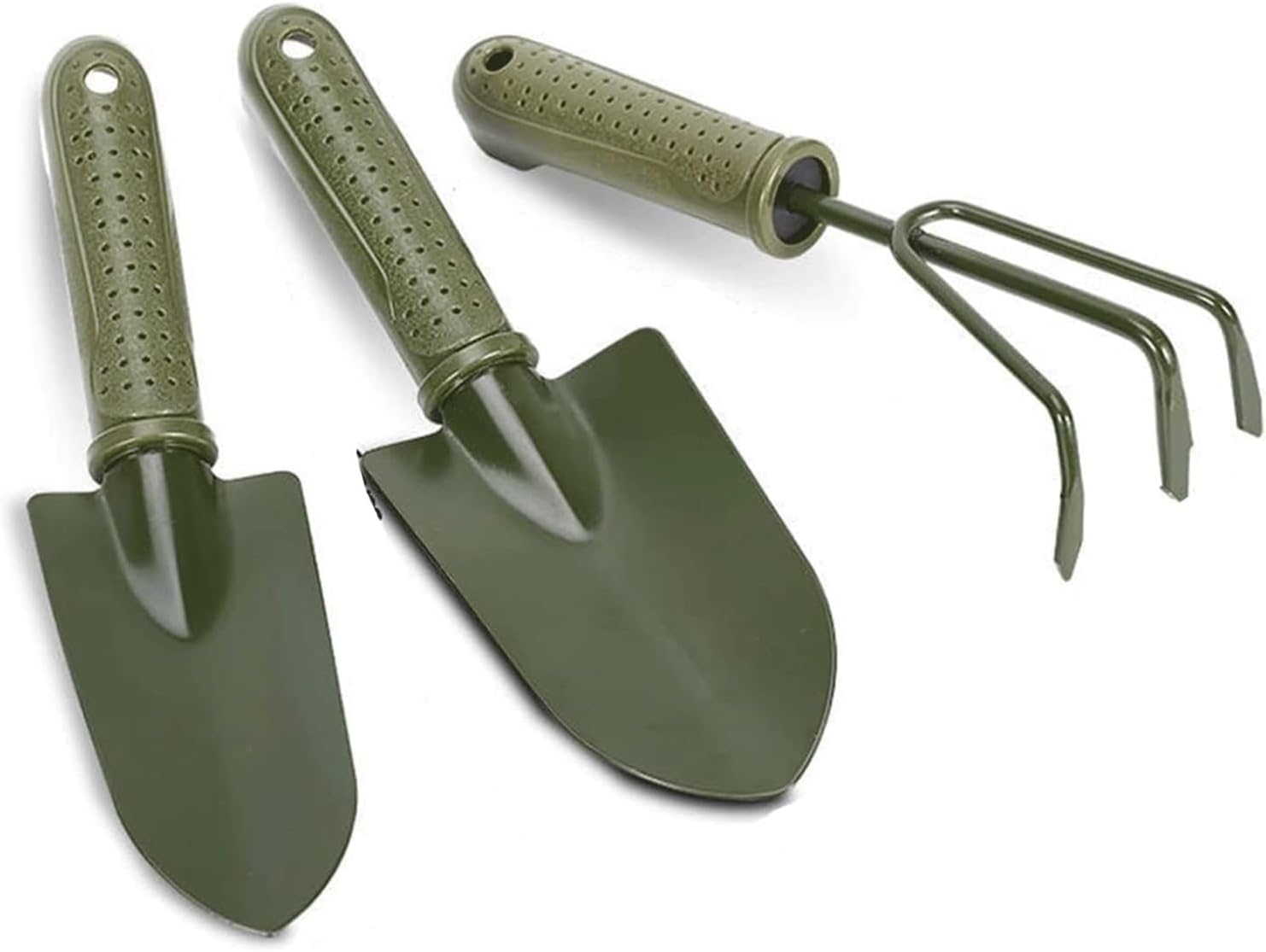 Attrezzi da Giardinaggio in ghisa, Set di Attrezzi da Giardino Verdi in Acciaio Inossidabile PP, Confezione da 3 Attrezzi for fiorire cazzuola, forchetta e Vaso