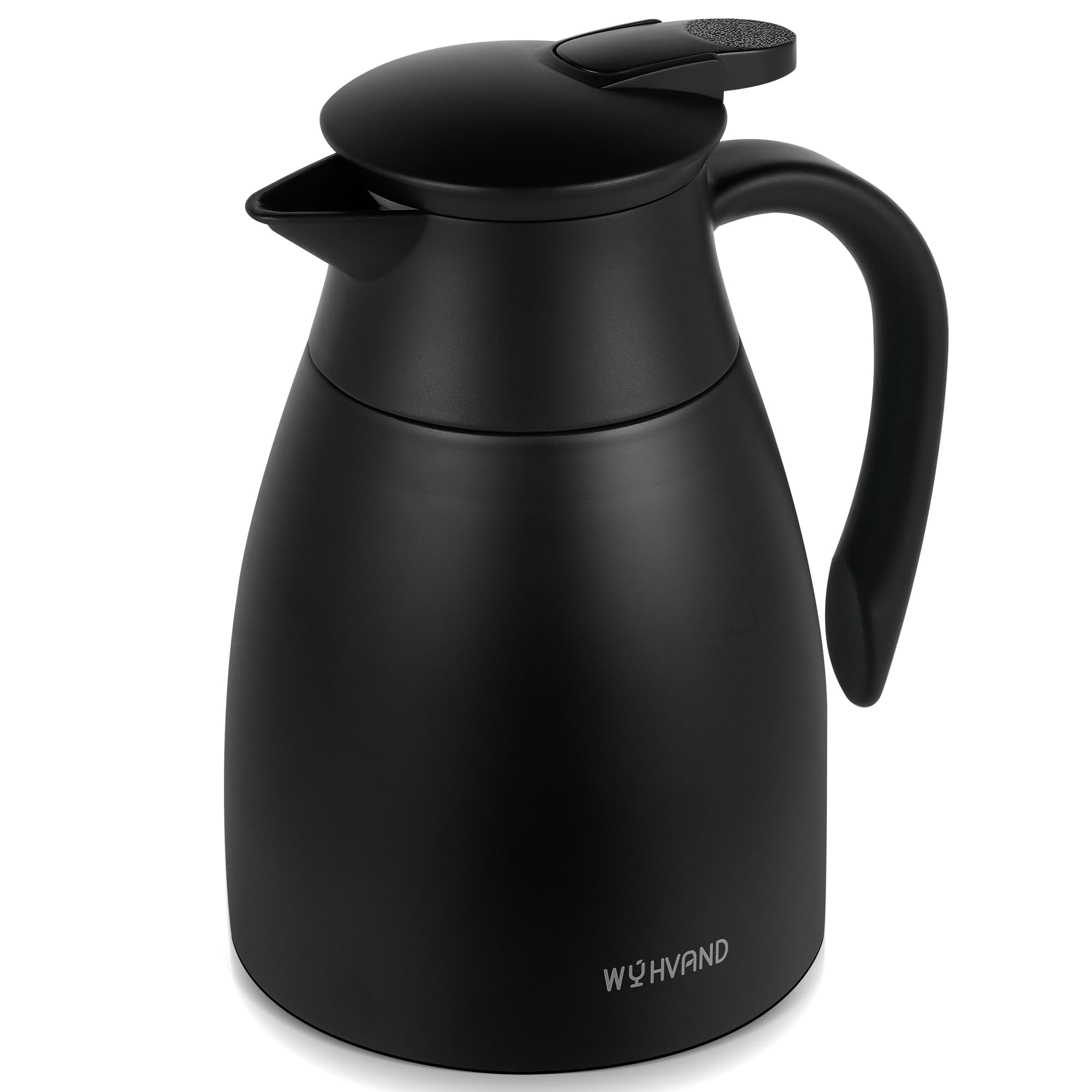 WYHVAND 1L Thermal Jug, Stainless Steel Insulated Coffee Carafe, Black