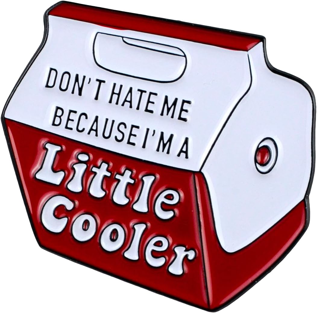 Don’t Hate Me Because I’m A Little Cooler Enamel Pin, Cooler Pun Pins Brooch, Funny Confident Expression Lapel Badges, Funny Gift For Introvert Friend Humorous Person Girl Women, Socially Awkward Badge Brooch, Cool Jewelry Accessory