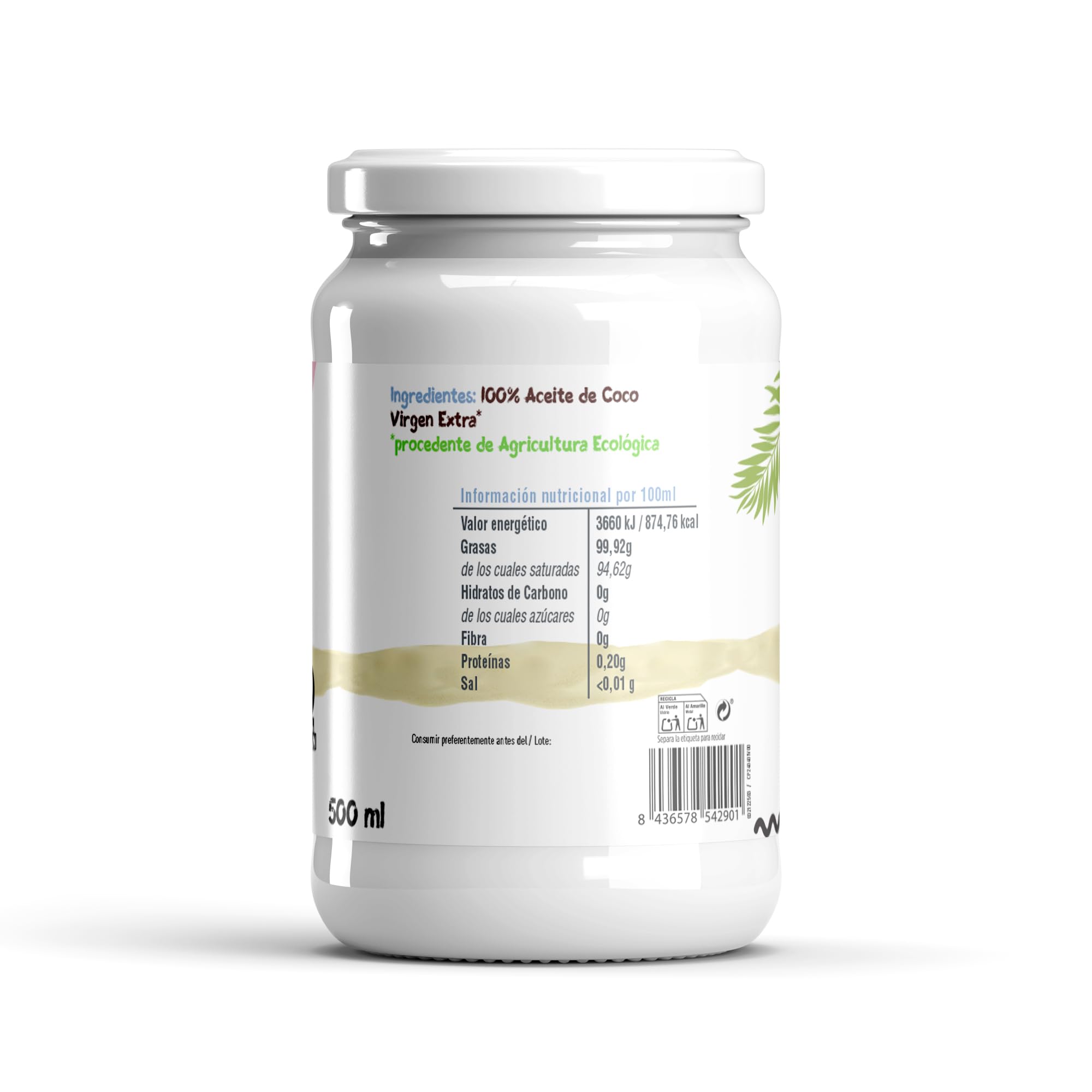 Drasanvi ECOSANA Olej Kokosowy Extra Virgin Certyfikowany BIO 500ml