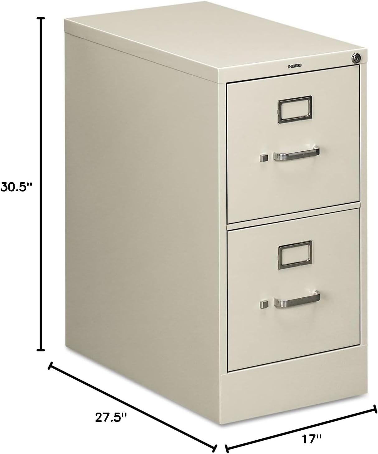 Hon 512PQ Two-Drawer Full-Suspension File, Letter Size, 15w x 29h x 25d, Gray