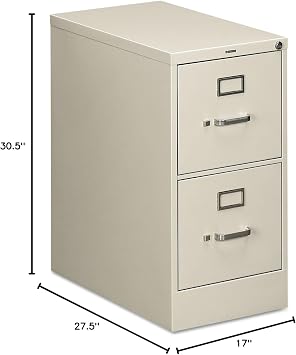 Hon 512PQ Two-Drawer Full-Suspension File, Letter Size, 15w x 29h x 25d, Gray