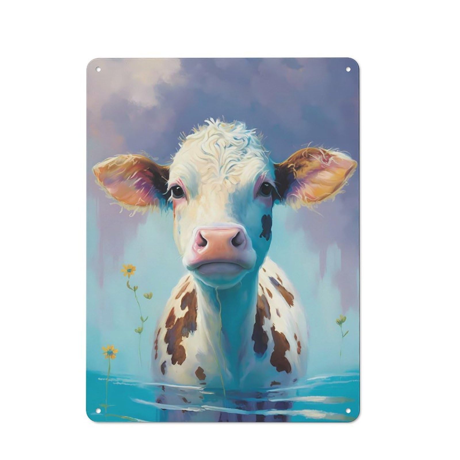 Cow Supernaturalism Industrial Metal Sign 40x30cm, Clean Industrial Loft Wall Plaque for Modern Home, Workshop, Office Or Cafe
