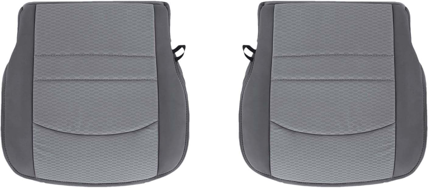 NLQR Front Driver and Passenger Side Bottom Replacement Seat Covers Diesel Gray Cloth Compatible with Dodge Ram 1500 2500 3500 4500 5500 2013 2014 2015 2016 2017 2018