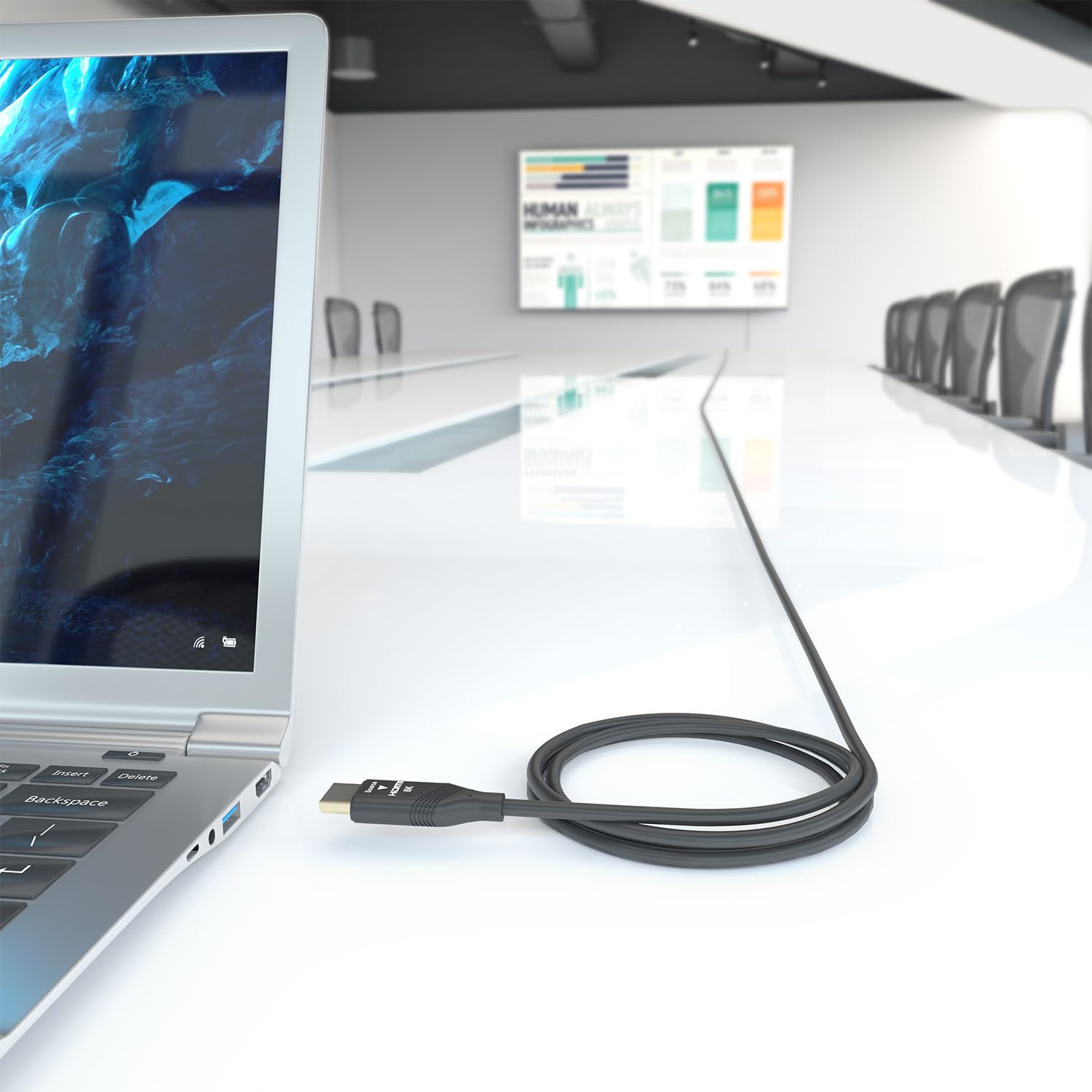 AISENS - A153-0937 - CABLE HDMI V2.1 AOC ULTRA ALTA VELOCIDAD/HEC 8K@60HZ 4K@120HZ 4:4:4 48GBPS, A/M-A/M, 30M