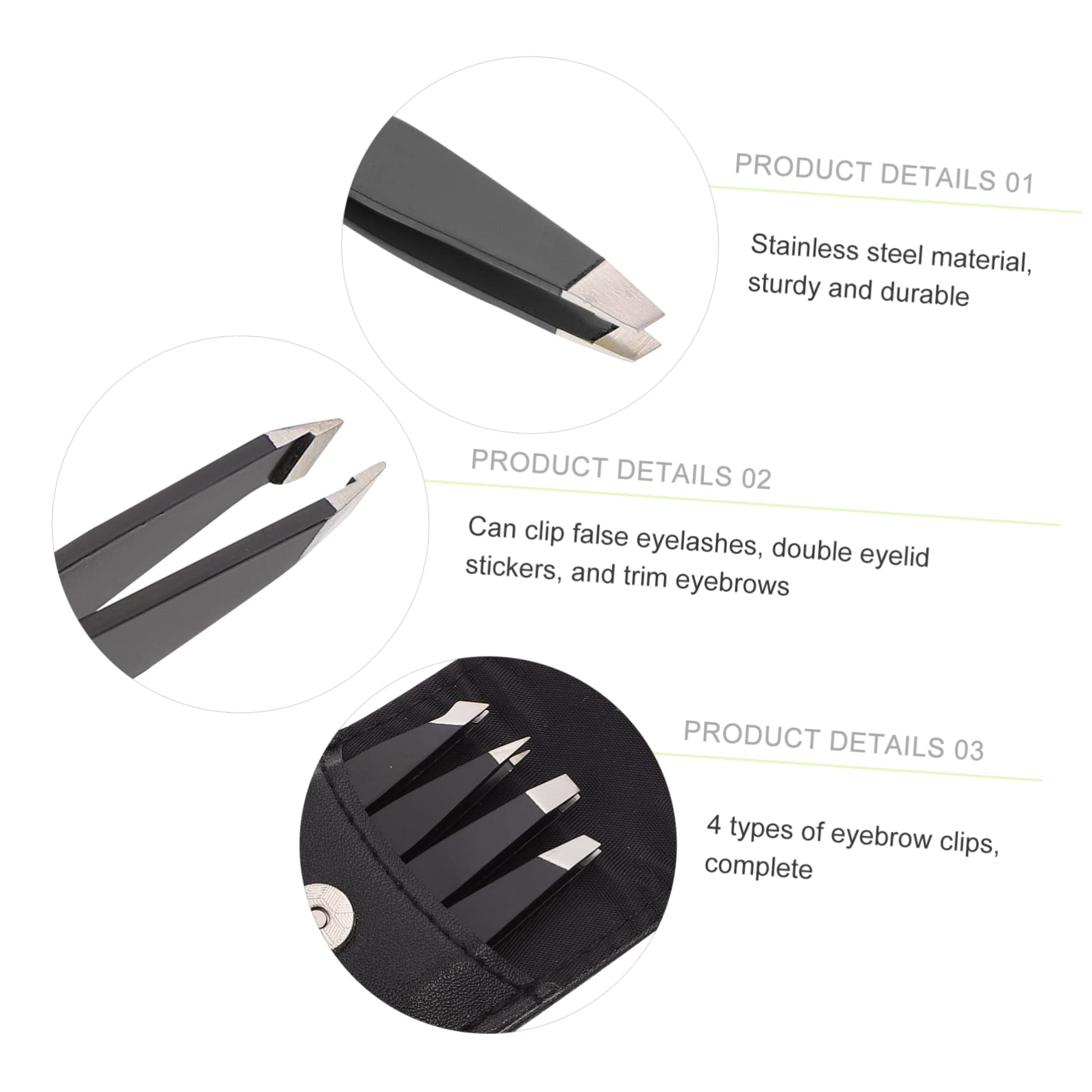 FRCOLOR 20pezzi Pinzette Sopracciglia Acciaio Inossidabile Da Strumenti Di Bellezza Pratici e Compatti Design Chiuso Per Uso Sicuro Facili Da Portare Viaggio