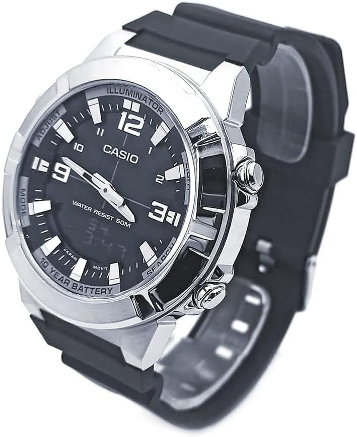 Casio Analog Digital World Time Resin Strap Amw-870-1A Amw870-1 Men's Watch