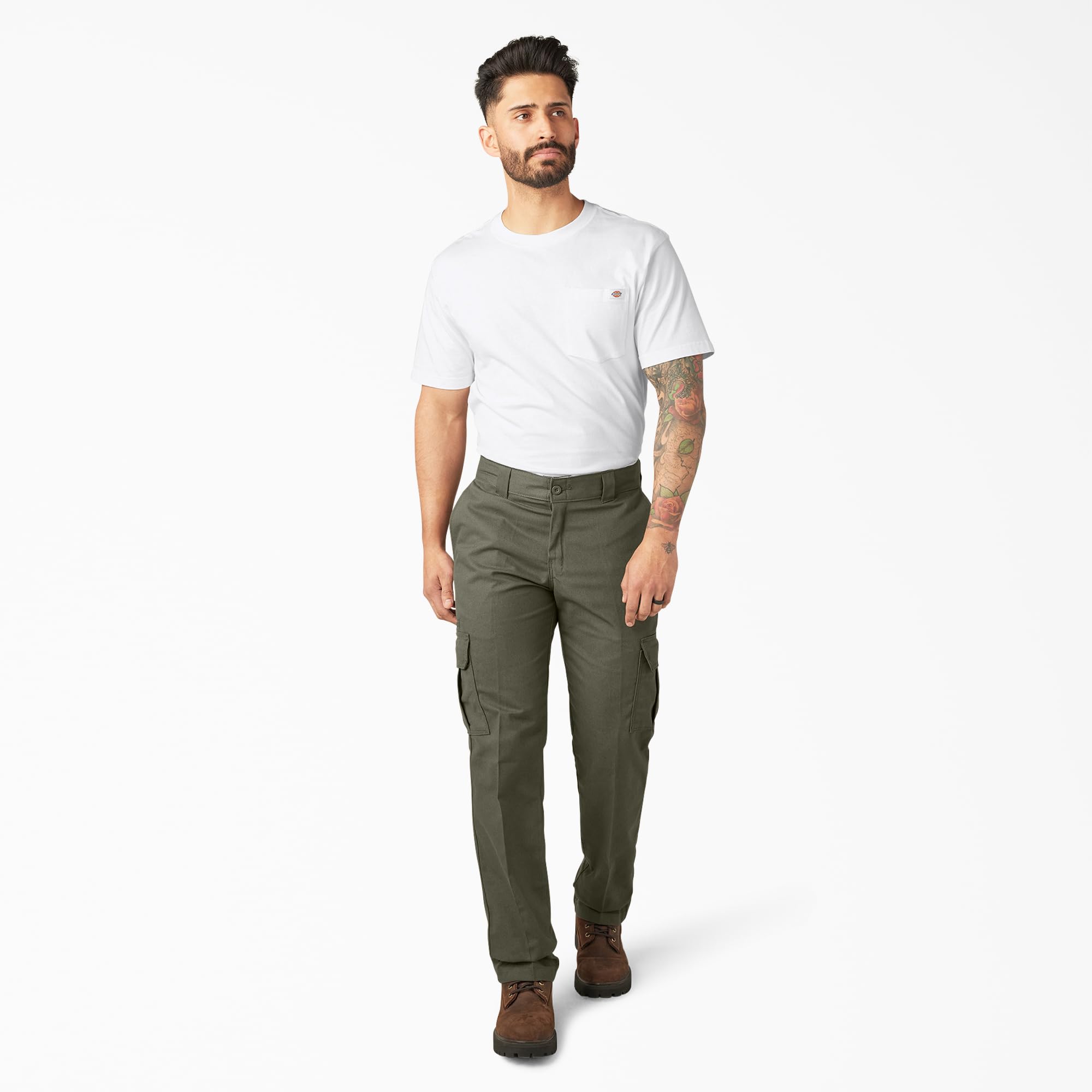 Dickies Regolare Dritto Elasticizzato Twill Cargo Pant Lavoro Utility, Muschio, W30 / L30