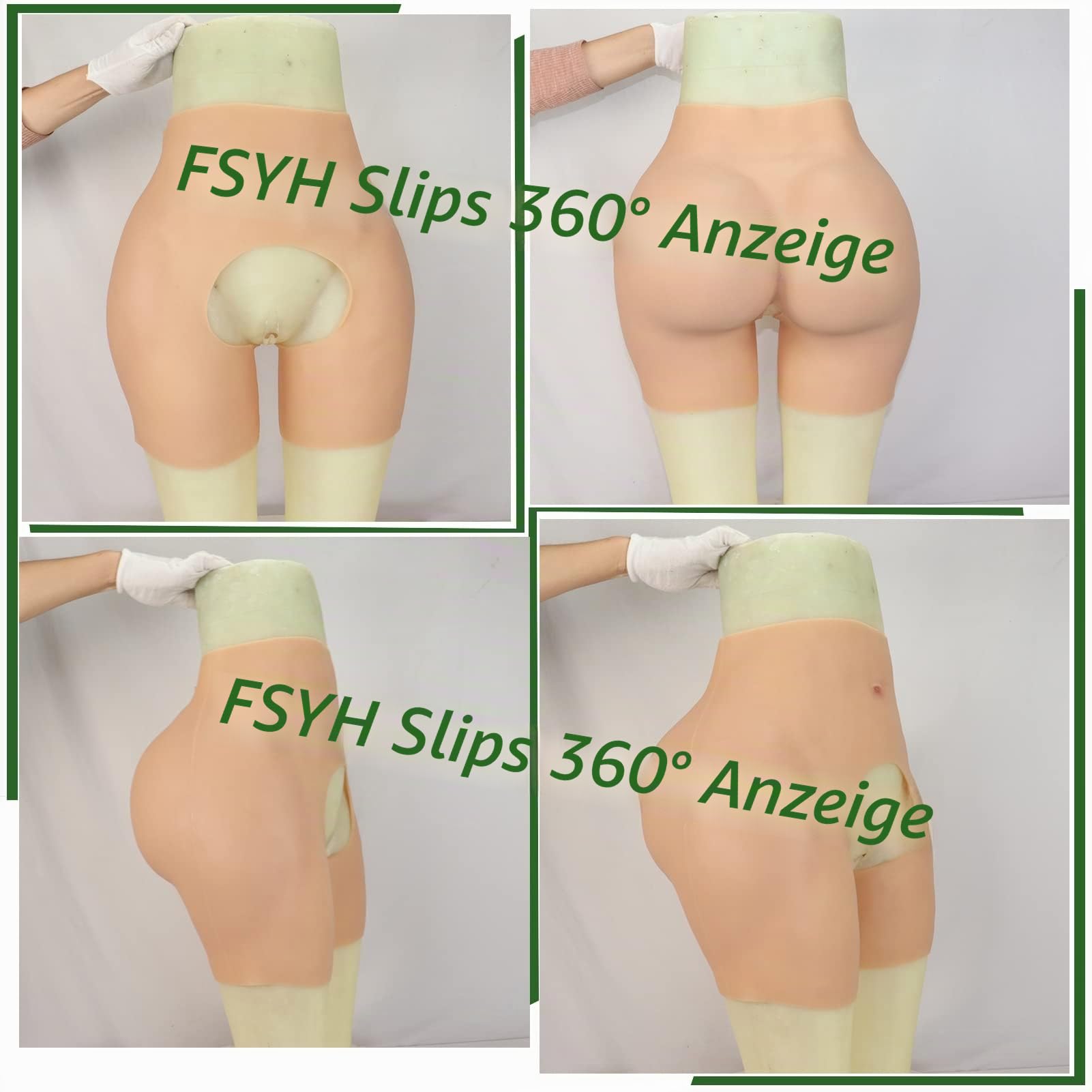 FSYH Silikon-Hose Offener Schritt GesäßVergrößErungs-HöSchen Hip Lift Butt Shaper Control Panty füR Frauen Falsche HüFten,Girly White