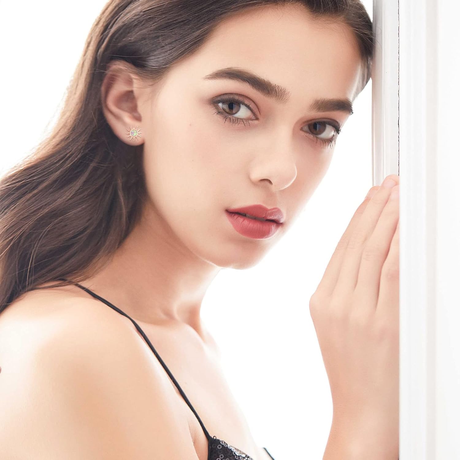 CUOKA MIRACLE Sun Studs Earrings 925 Sterling Silver Opal Celestial Studs Earring Delicate Sun Jewelry Mother's Day Gifts for Mom - Image 7