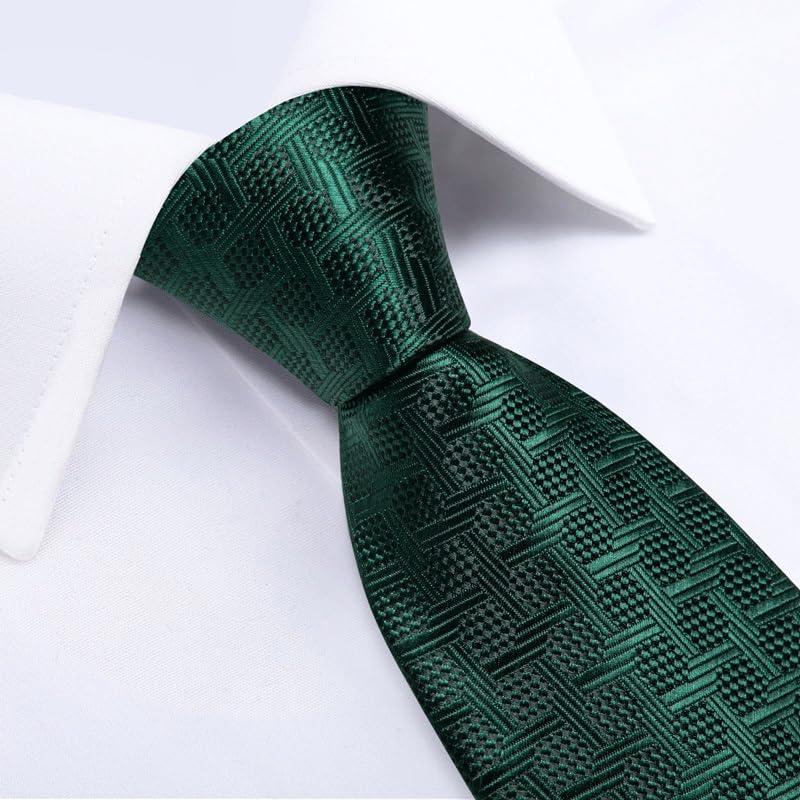 Corbata de hombre 8cm con pañuelo y gemelos de seda miniatura 4