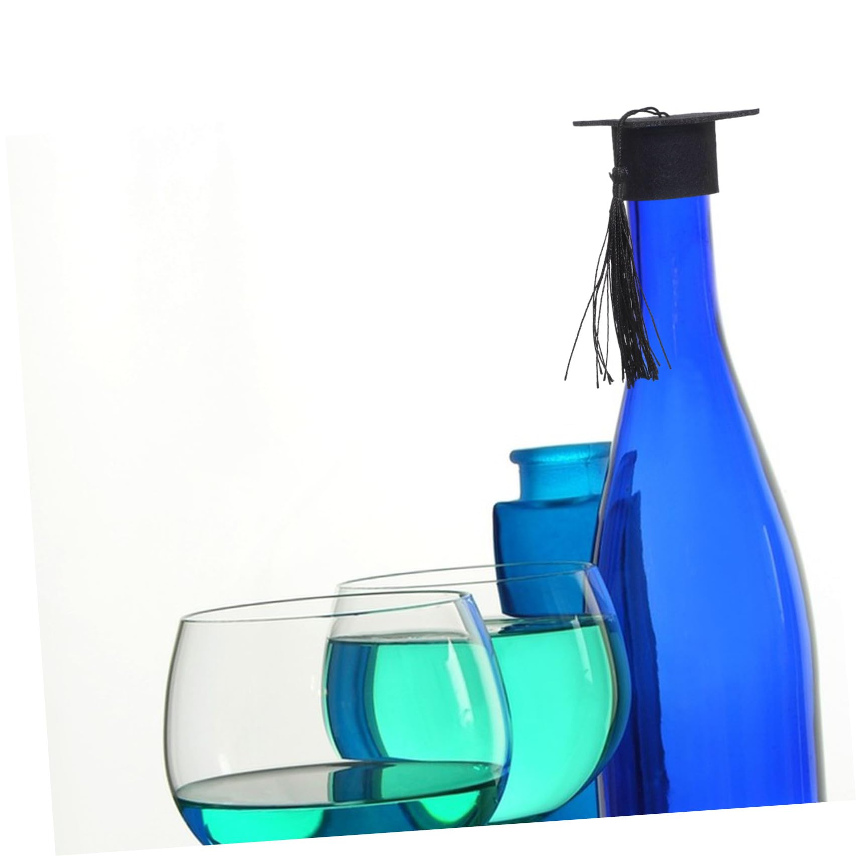 20 Pezzi Mini Cappello Laurea Nero Non Tessuto, Decorazione per Bottiglia e Festa di Laurea, Accessorio Decorativo per Foto e Raduni Quotidiani