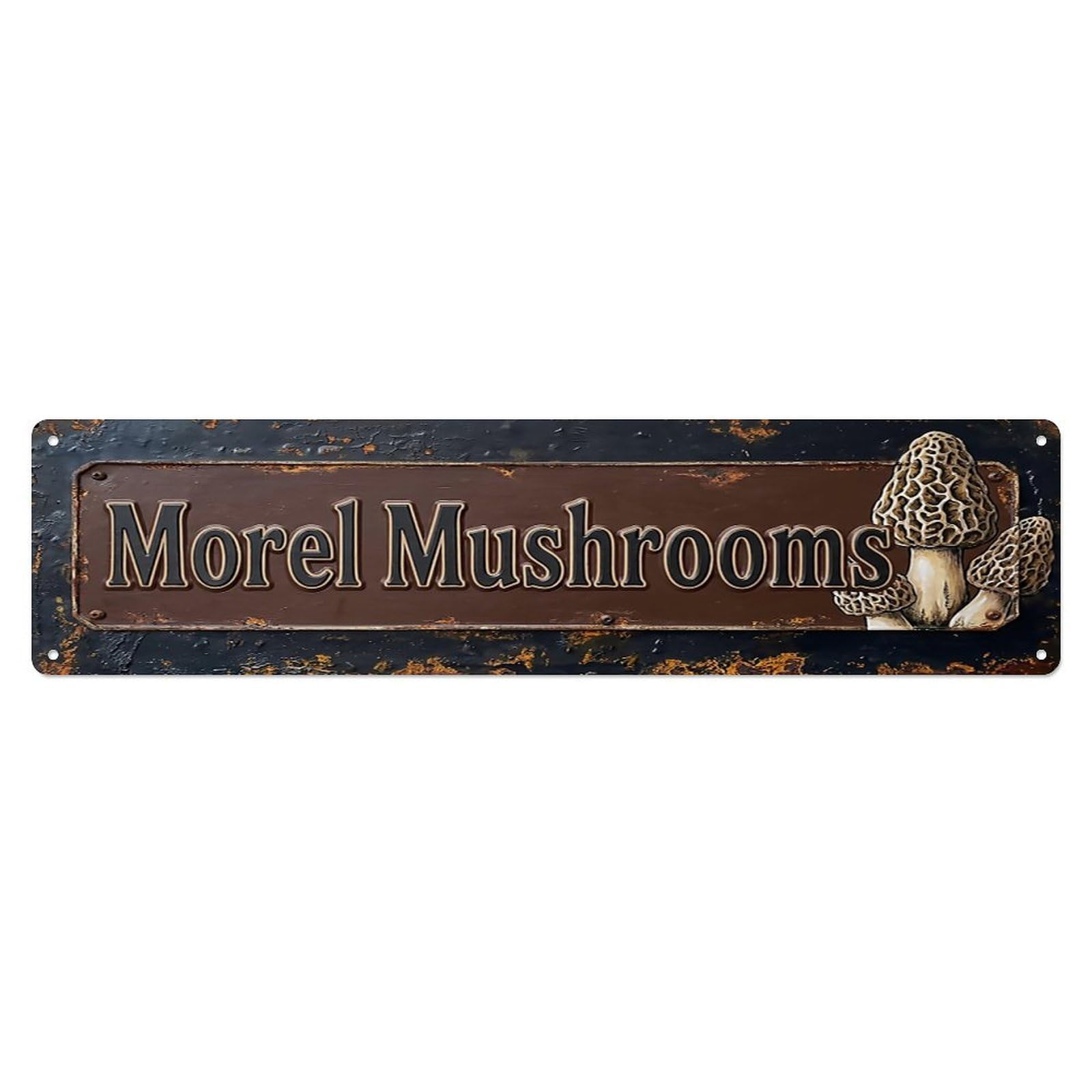 Vintage Morel Mushrooms Wild Farmhouse Metal Tin Sign