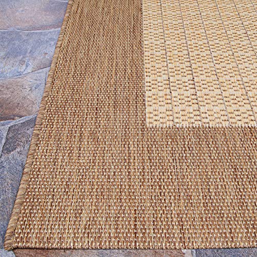 Couristan 1005/3000 Recife Checkered Field/Natural-Cocoa 8-Feet 6-Inch By 13-Feet Rug #TOP3