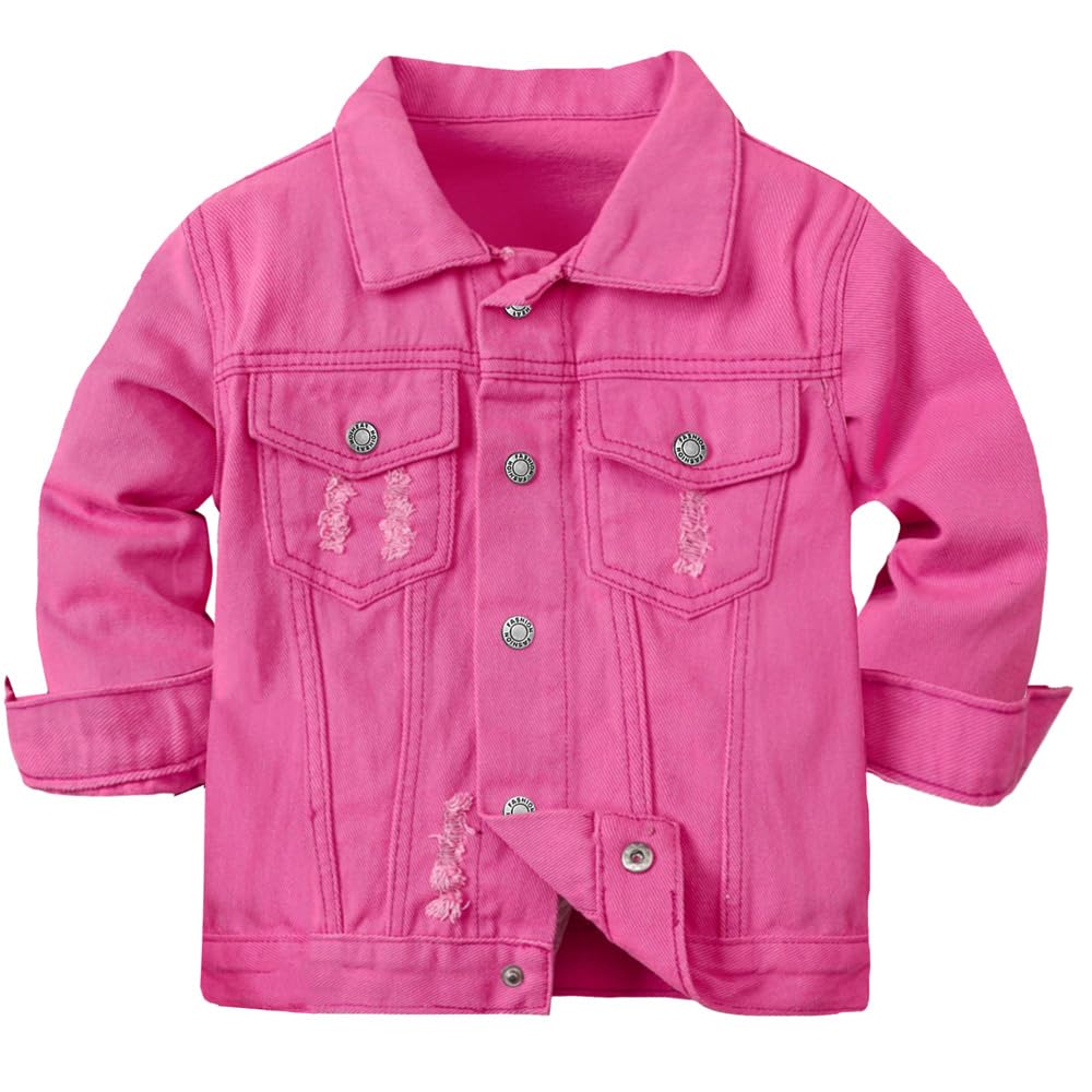 Cromoncent Toddler Jean Jacket for Girls and Boys Long Sleeve Denim Jacket