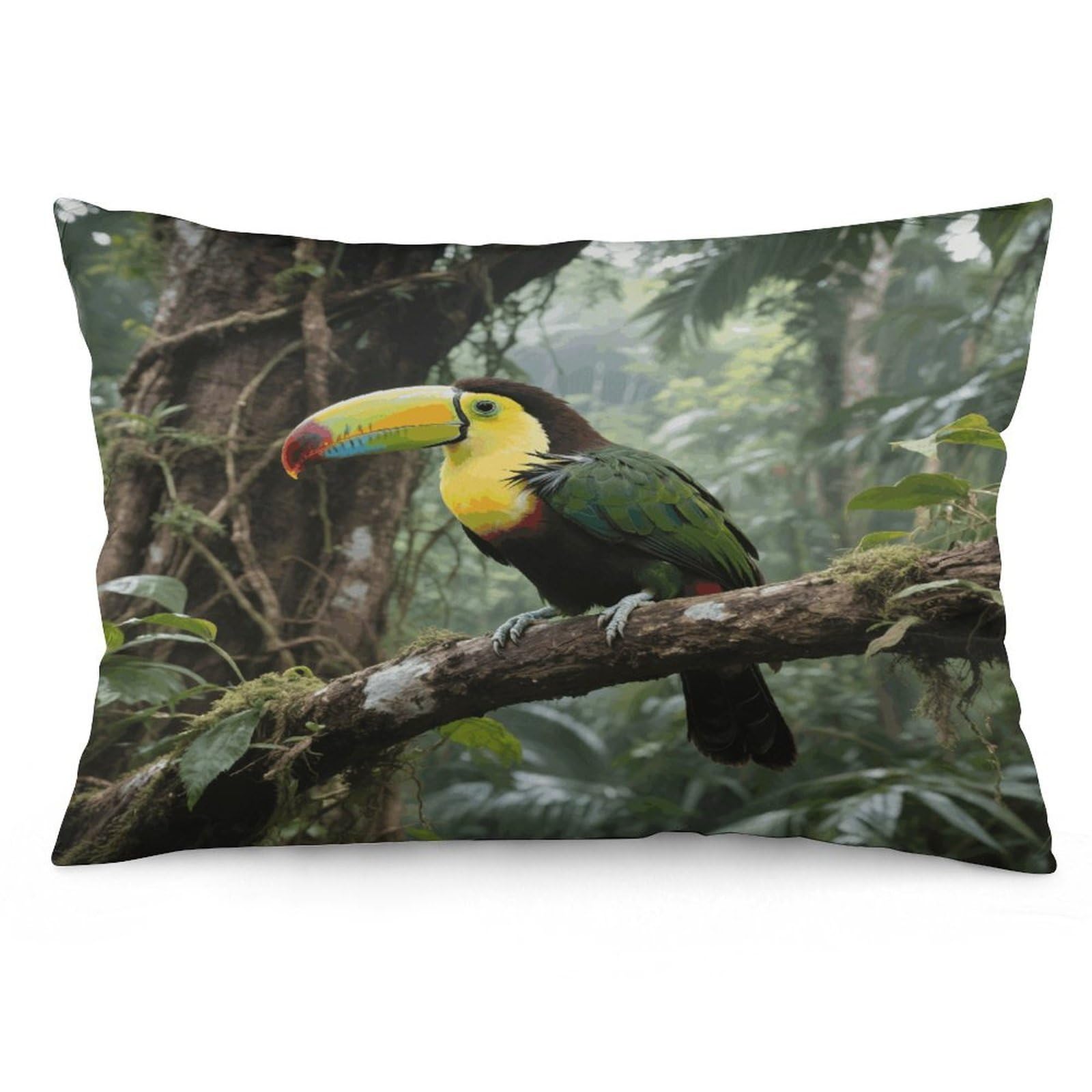 Parrot Bird Throw Pillow Cover Soft Pillow Case Decorative Lumbar Pillow Cover Cozy Throw Pillowcase Polyester Rectangular Cushion Case Decor for Couch Sofa Bed