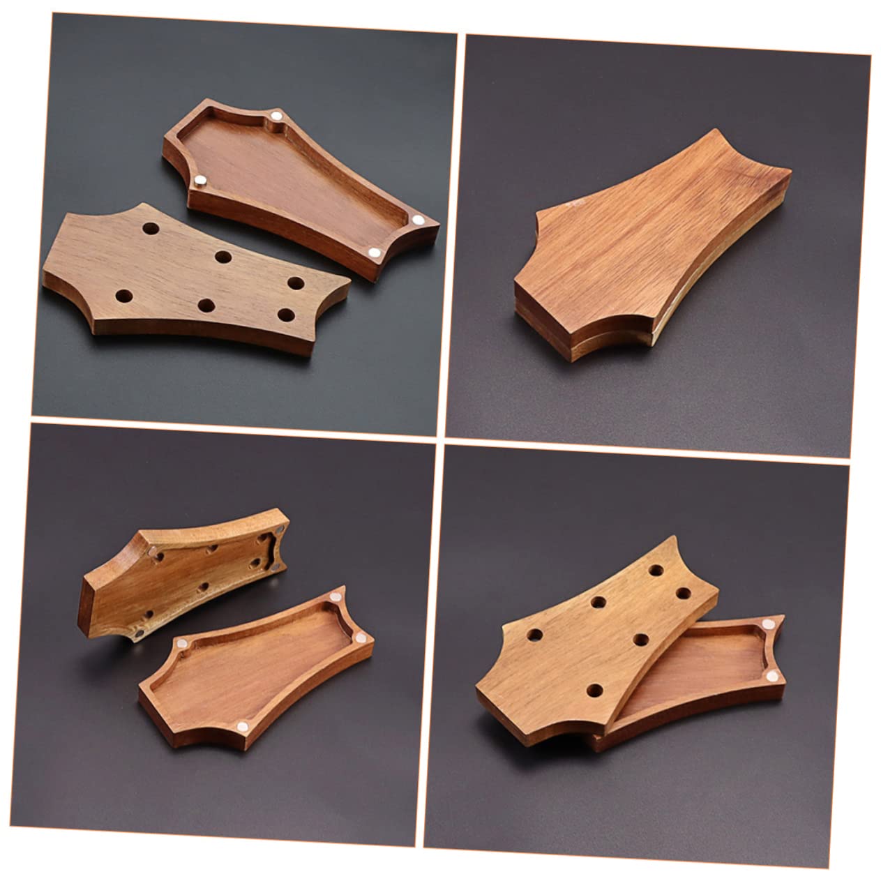 Kisangel Guitar Pick Storage Container Wooden Guitar Pick Holder Plectrum Box Organized