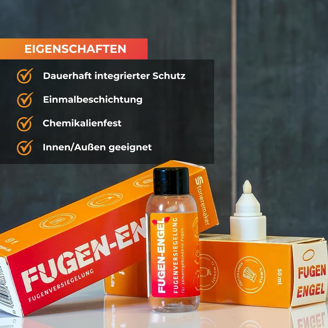 FUGEN ENGEL Premium Fliesenfugenschutz, 70 Laufmeter Reichweite, Dauerhafter Schutz durch Imprägnierung, für Dusche, Bad, Innen und Außen