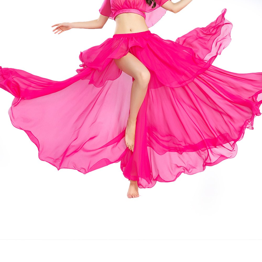 ROYAL SMEELA Falda Danza del Vientre Sexy Faldas Larga Danza del Vientre para Mujer Gasa Vestidos Danza Vientre Faldas Danza Vientre Traje de Danza del Vientre Practicar Ropa Falda de Danza Oriental