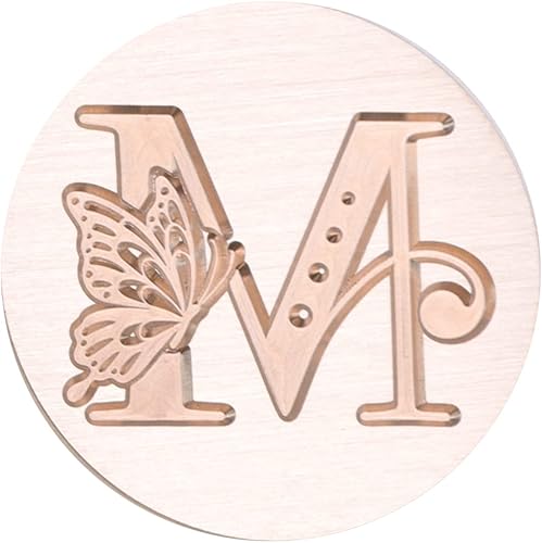 Miniatura 8 de SWANGSA Sello de cera del alfabeto M con inicial, sello de sellado de letras de mariposa elegante vintage para invitación de fiesta de boda,