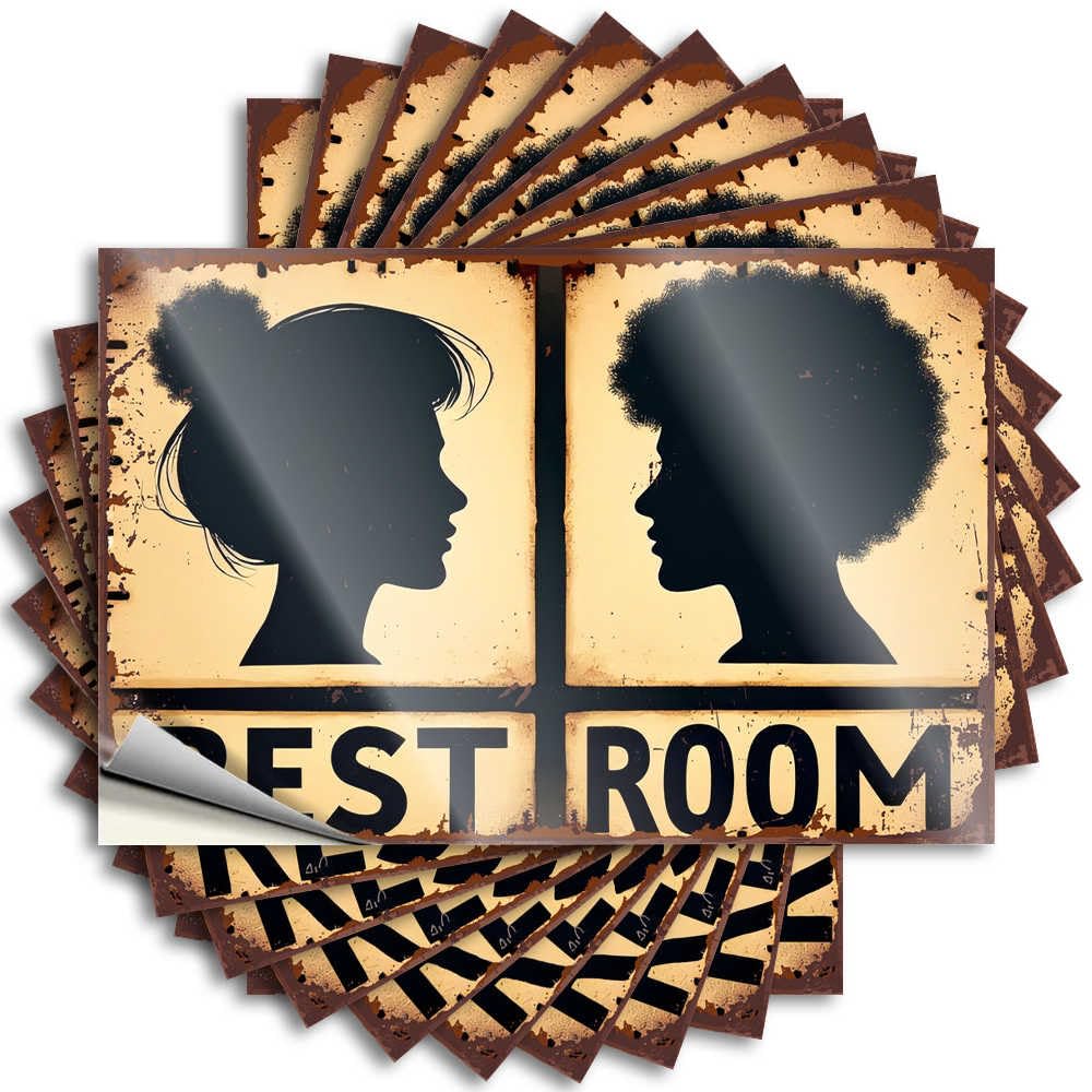Bumper Girly Durable Vinyl - Gender-Inclusive Restroom Sign Hat for Microfiber Use(8X12CM)