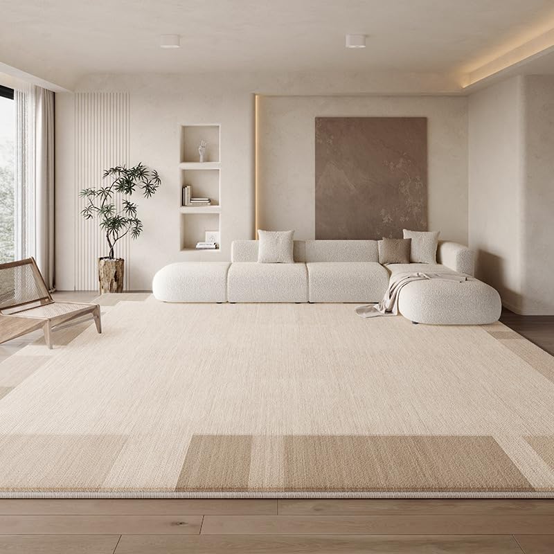 Tapis couloir et salon moderne beige 110x190 cm facile à nettoyer