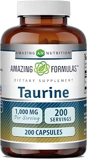 Amazing Formulas Taurine 1000 Mg | Capsules Supplement | Non-GMO | Gluten-Free | Made in USA (200 Capsules)