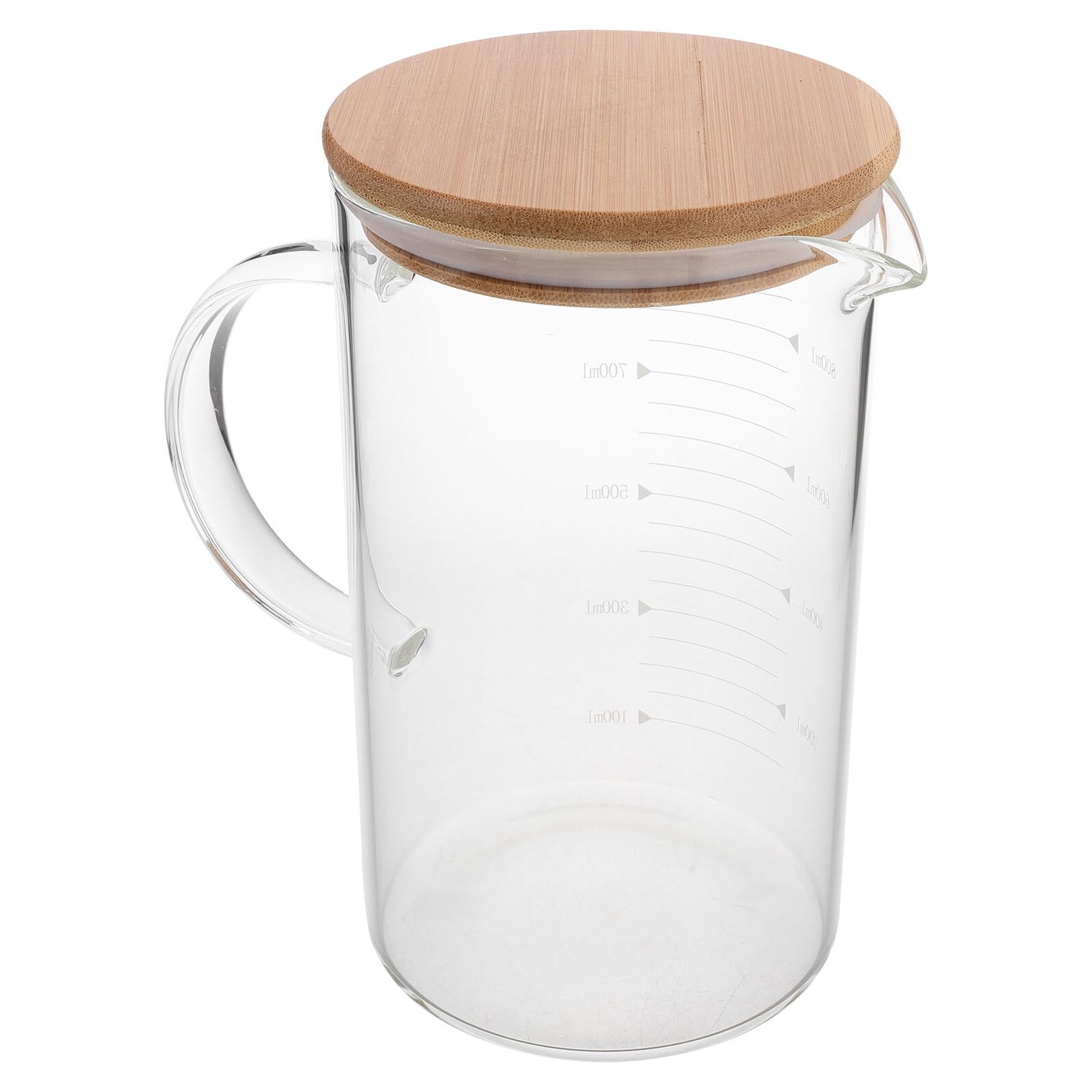 COLLBATH Pichet Mesures Claires Doseur en Verre 1000ml avec Couvercle et Poignée Design Élégant pour Usage Quotidien et Réception des Invités
