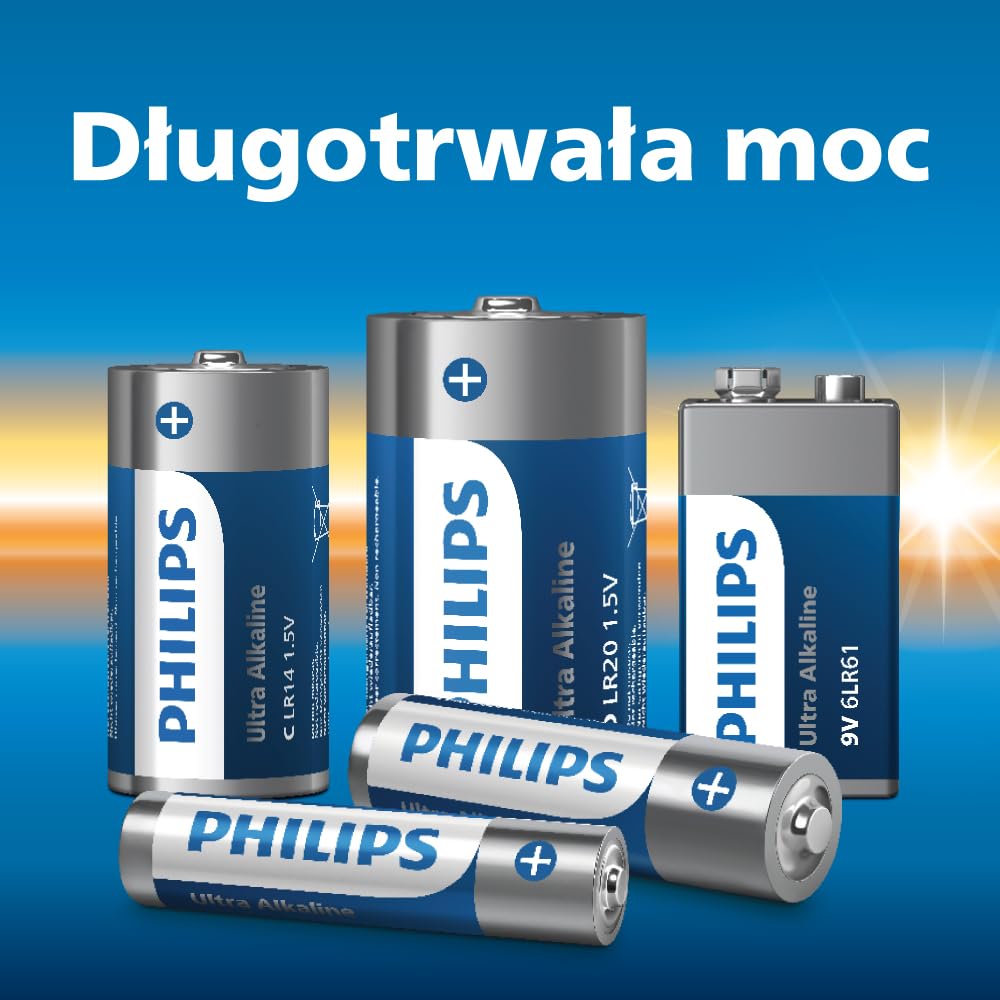 Philips Ultra AA Baterie alkaliczne o długiej żywotności, do pilotów, zabawek i zegarków, 40 sztuk