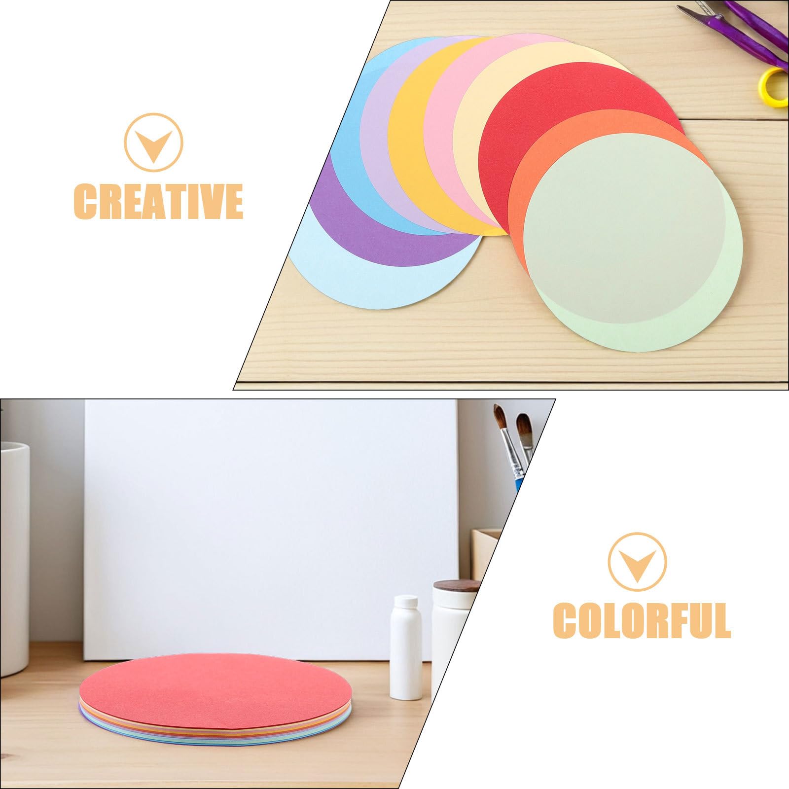 DOITOOL 300pezzi Carta Colorata Rotonda per Lavoretti di Origami di Cartoncino Fatti Mano Diverse Tonalità per Progetti Artistici e Scolastici