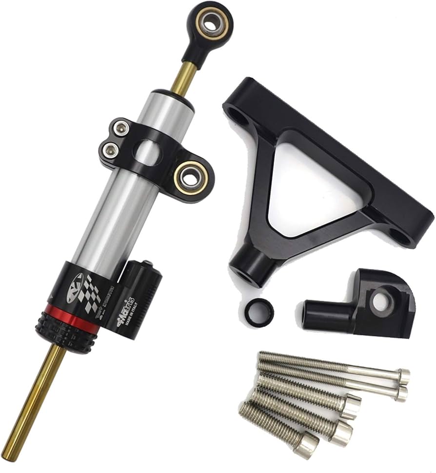 パーツを steering dampers 川崎ZX6R 20072008 ZX 6RシルバーT08用ステアリングダンパースタビライザー