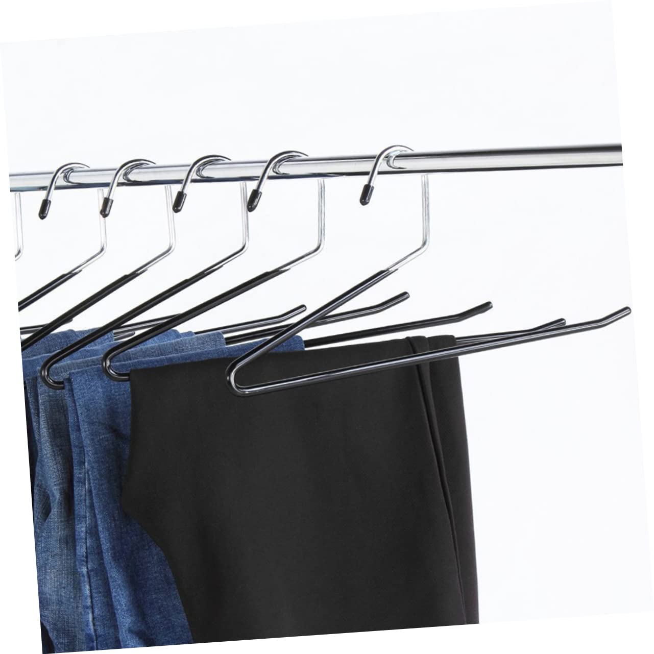 12pezzi Grucce Antiscivolo Per Pantaloni Appendini Inossidabile Con Rivestimento Nero Resistenti e Spaziosi Per Armadi e Organizzazione Jeans