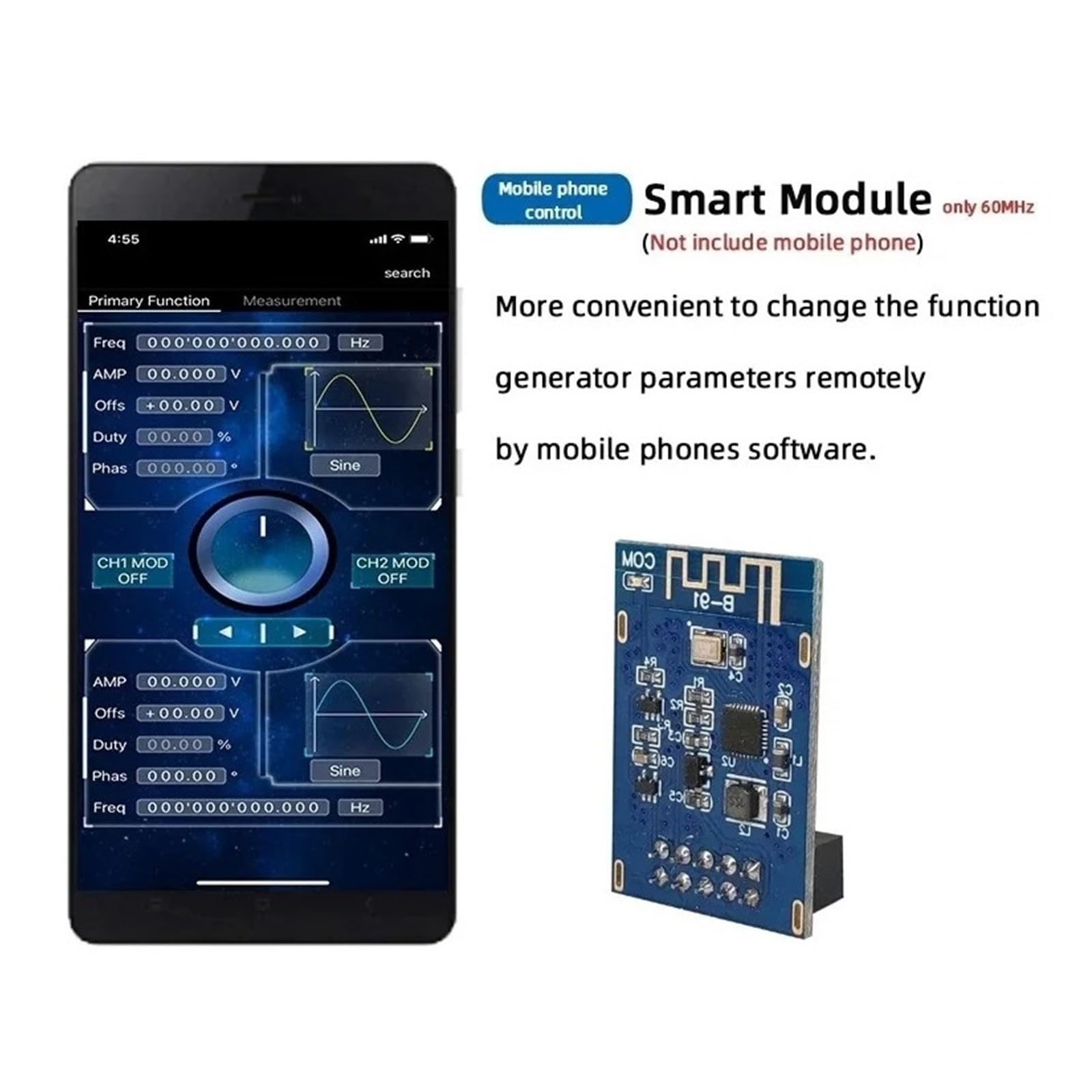 Generador De Señal PSG9060/PSG9080, Funciones Programable 60MHz, Formas Onda Arbitrarias Duales Con Control Bluetooth Estable Y Fiable(PSG9080)
