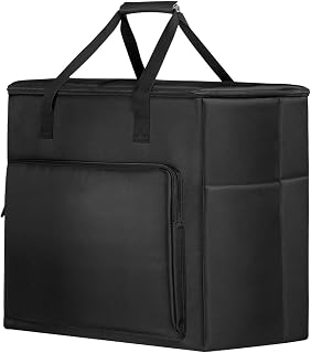 Multi-pocket Large Capacity Desktop PC Computer Travel Storage Carrying Case Bag Organizer for 27 Inch Computer Main Processor Monitor Keyboard and Accessories(Size：XL